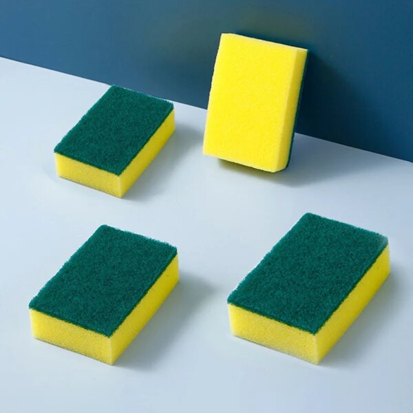 Source dishwashing sponge scouring pad cleaning brush Double-sided magic scrubbing pan brush bowl sponge kitchen sponge