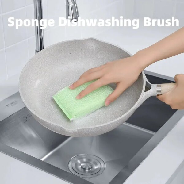 Sponge Dishwashing Brushthickened Diamond Coloured Kitchen Cleaning Brushkitchen Cleaning Supplies12pcs