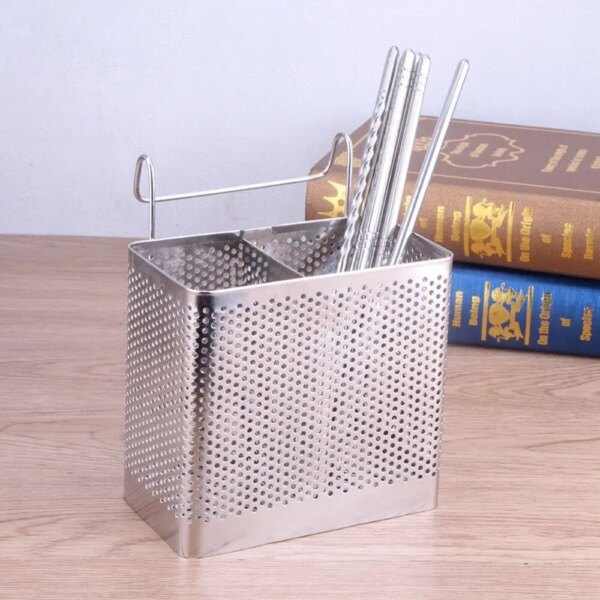 Stainless Steel Chopsticks Rack Tableware Holder Organizer Cutlery Dryer Drainer Shelf With Hooks Kitchen Accessories