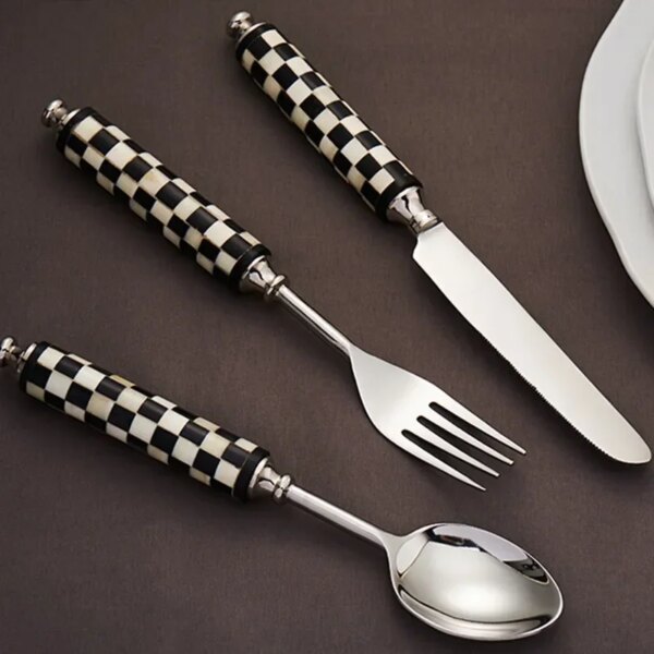 Stainless Steel Dinner Knife Fork Spoon Set Home Kitchen Flatware Sets Food Cutlery Kit Tableware Dinnerware Dinner Service