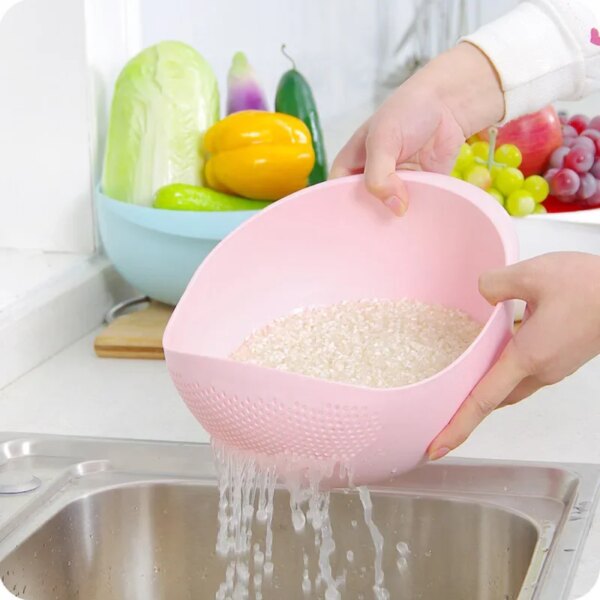 Strainer Filter Rice Sieve Food Vegetable Storage Drain Basket Plastic Mesh Colander Drainer Tools Kitchen Accessories