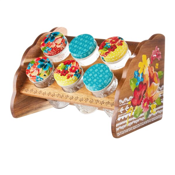 The Pioneer Woman Wildflower Whimsy Six Jar Spice Rack