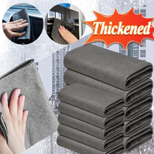 Thickened Magic Cloth Cleaning Cloth Tool No Trace Reusable Microfiber Washing Rag Glass Wipe for Window Mirror CarNo Watermark