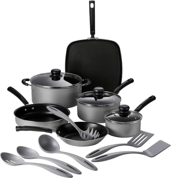 Tramontina 15 pc Aluminum Nonstick Cookware Set with Utensils