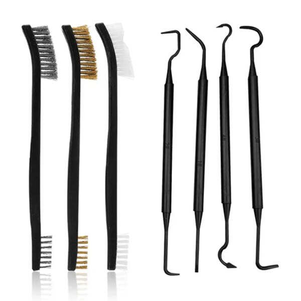 Universal Double-end Gun Cleaning Brush Kit Steel Wire Brush Nylon Pick Set Tactical Rifle Pistol Gun Hunting Cleaning Tools