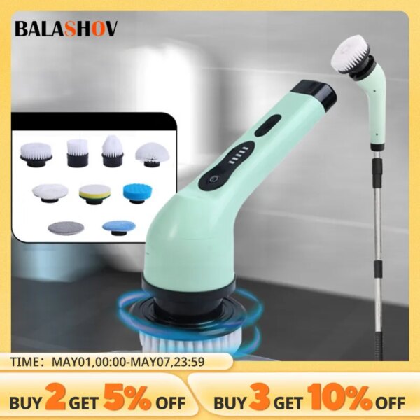 Wireless Electric Cleaning Brush Bathroom Window Kitchen Automotive Multifunctional Household Rotating Cleaning Machine