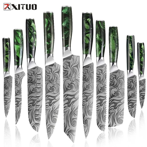 XITUO Stainless Steel Professional Japanese Kitchen Knives Durable Slicing Boning Paring Utility Knife Chef Cleaver Sets