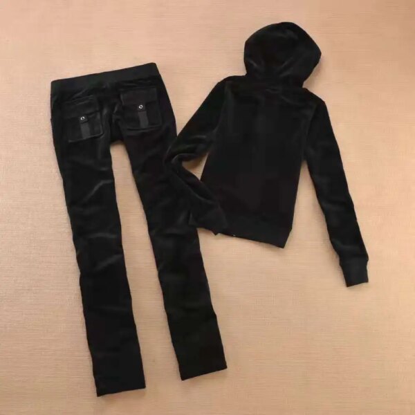 Y2K Women's Velvet Traksuit Set y2k Pants Set Velvet Fabric Tracksuit Luxury Elegant Fashion Trends Female Couture Sets