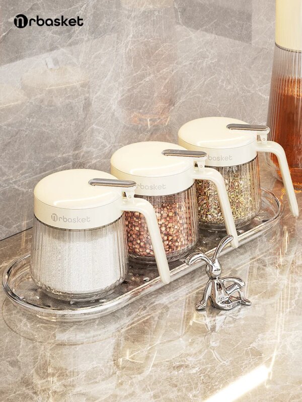 mr basket Kitchen Seasoning Tank Sealed And Moisture-Proof  Fashionable And Minimalist Household Seasoning Jar combination Set